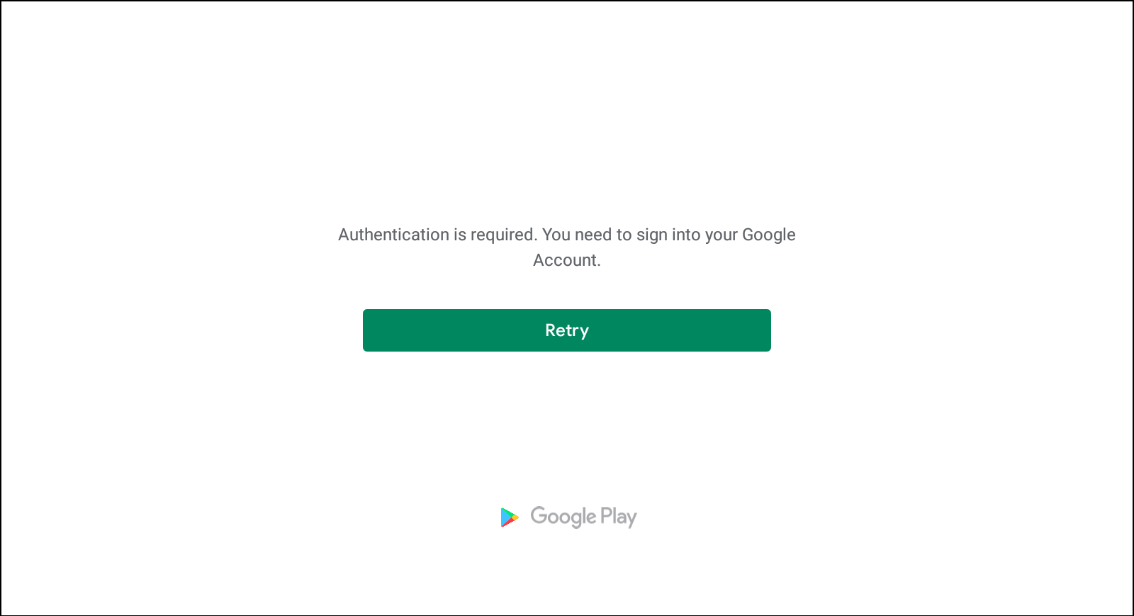 Solution For Authentication Is Required Error In Play Store On