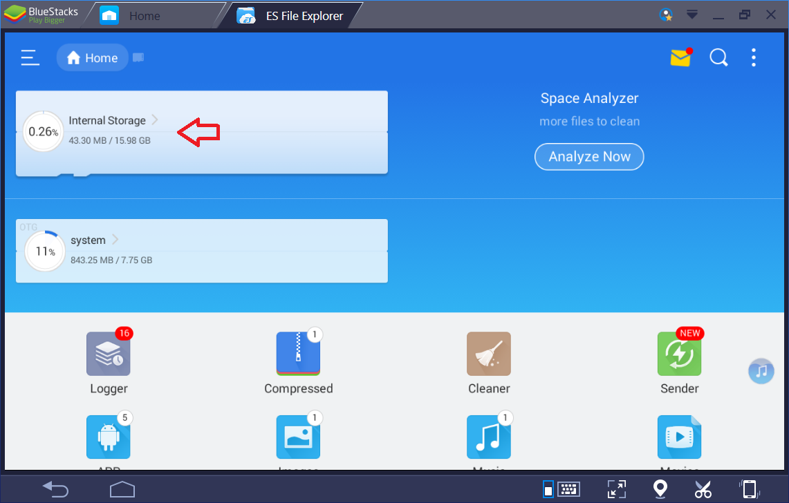 where is bluestacks app data stored