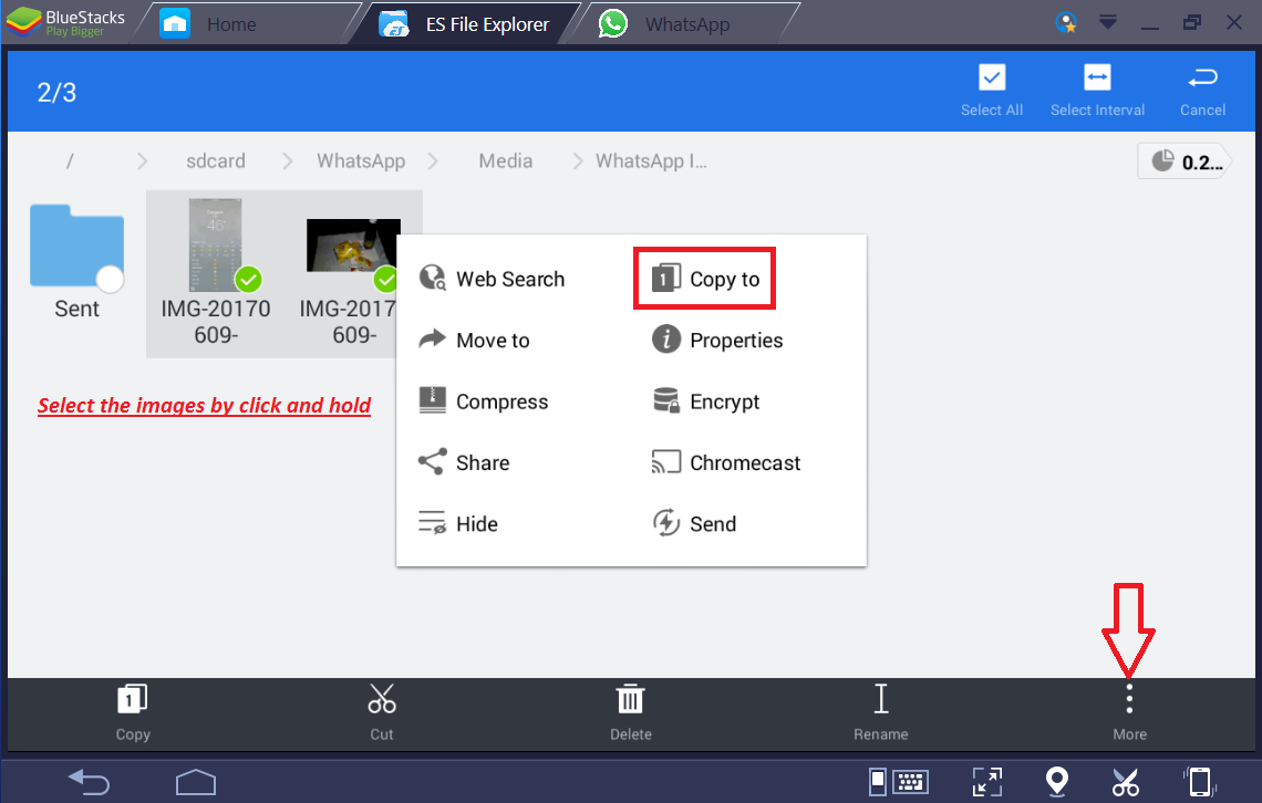 how to transfer files from bluestacks to pc