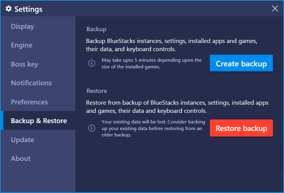 restore bluestacks 3 to 4