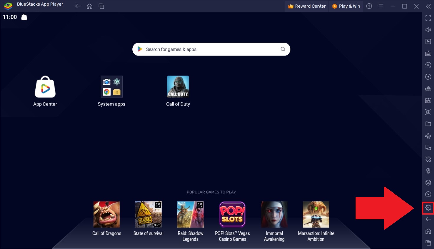 settings for Call of Duty Mobile on BlueStacks 5