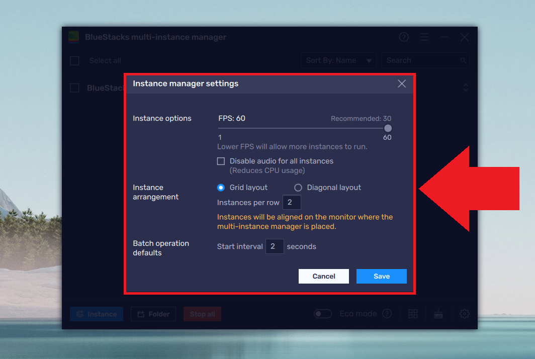 How to change settings in the Multiinstance Manager on BlueStacks 5