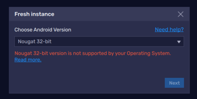 How to create a Nougat 32-bit instance on BlueStacks 5