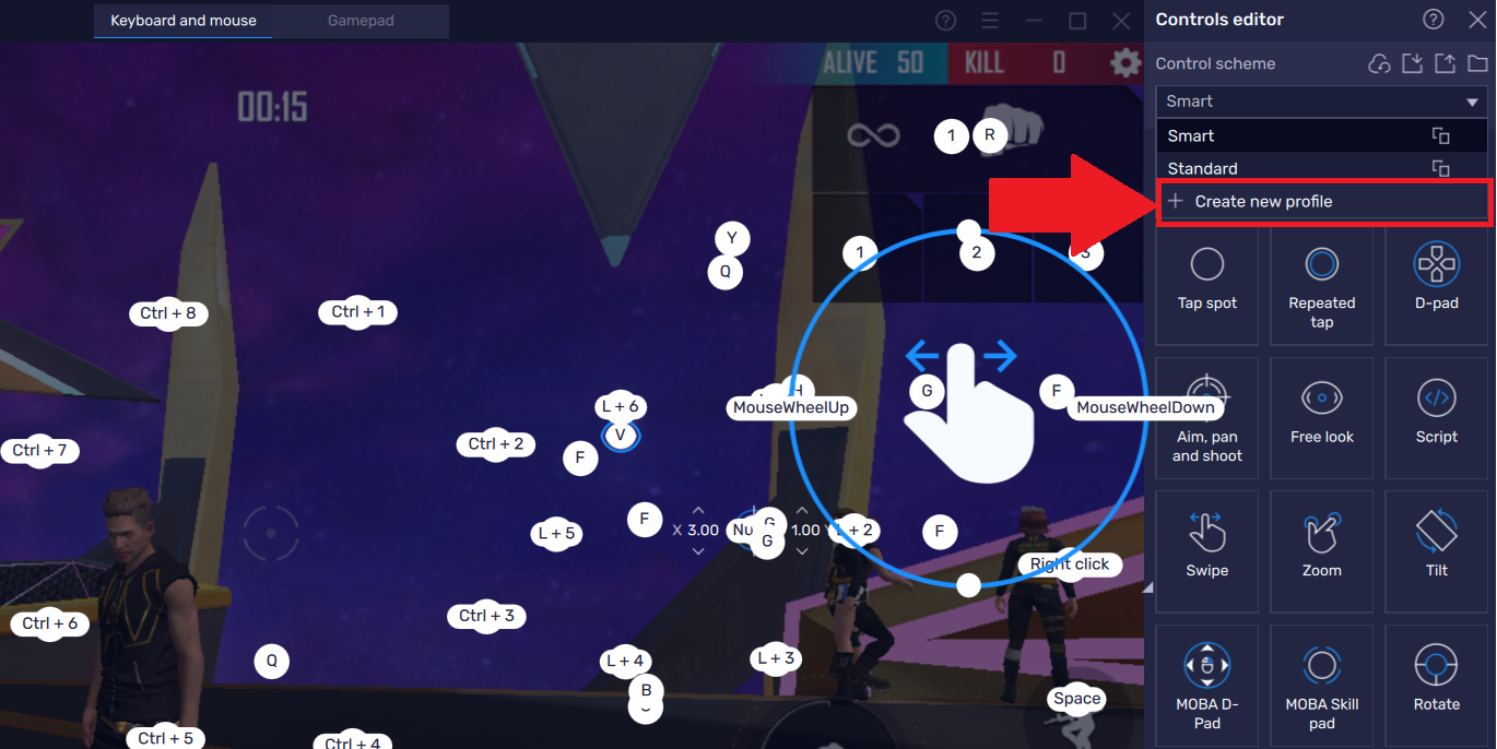 How to create and edit keyboard controls for Free Fire on BlueStacks 5 –  BlueStacks Support