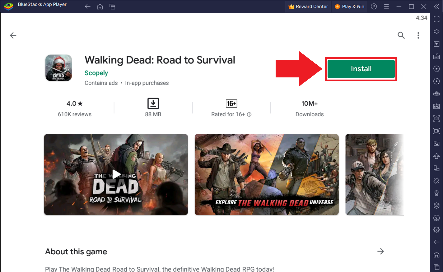 Решение проблемы вылетов Walking Dead: Road to Survival на BlueStacks 5  Nougat 64 – Поддержка BlueStacks