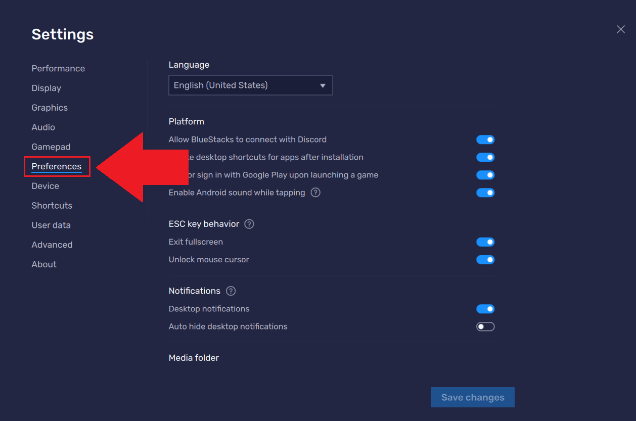 블루스택 5 - 안드로이드 탭 소리 활성화/비활성화하는 방법 – 블루스택 고객지원