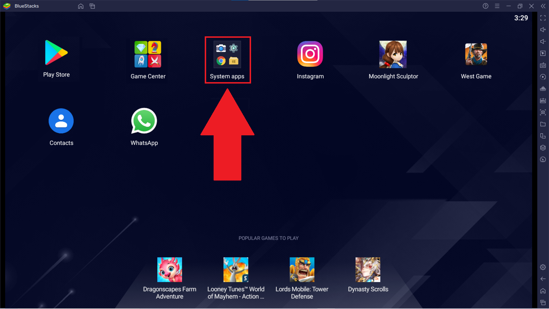 bluestacks 時計の表示