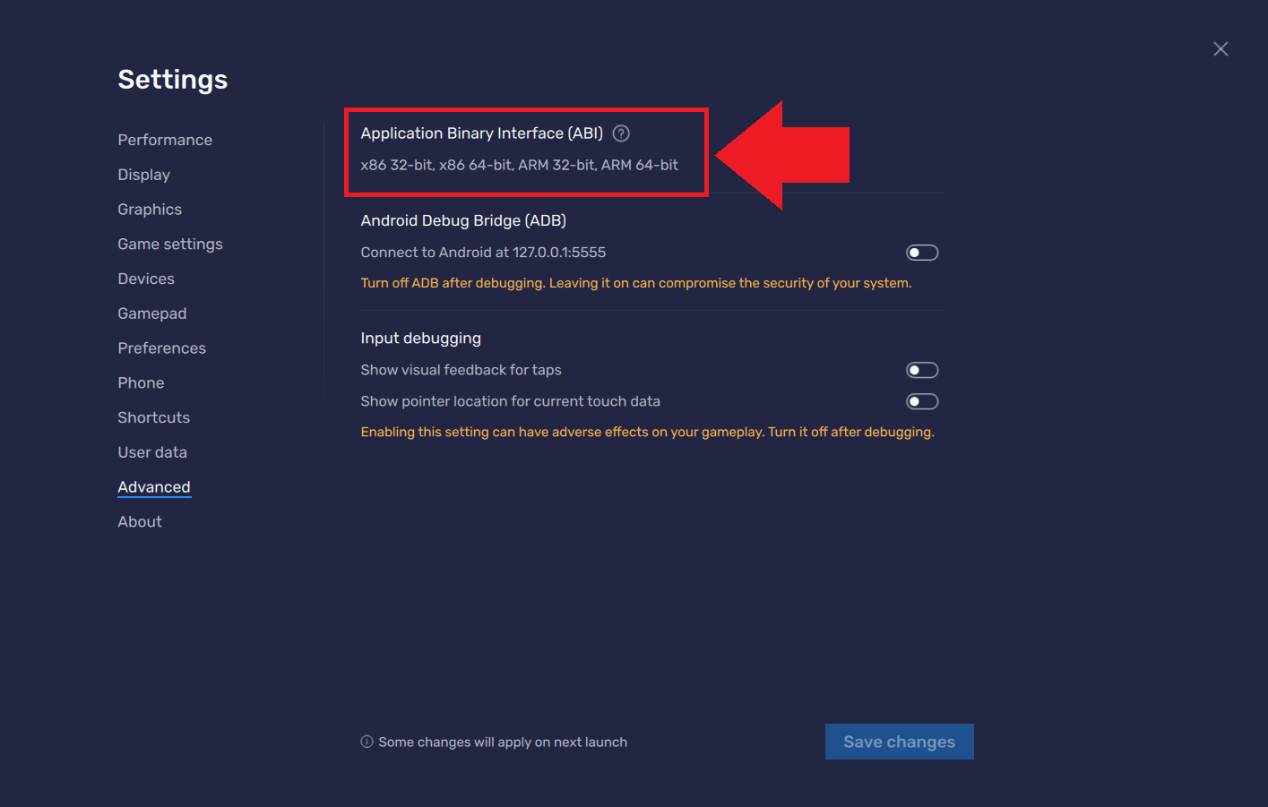 Application Binary Interface (ABI) trên BlueStacks 5 – Hỗ Trợ