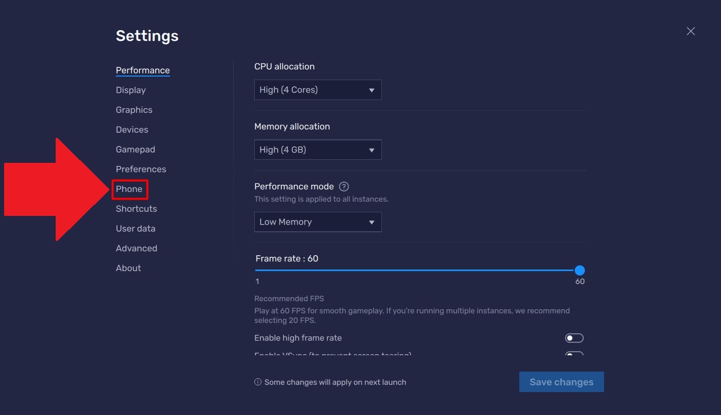 Additional game settings