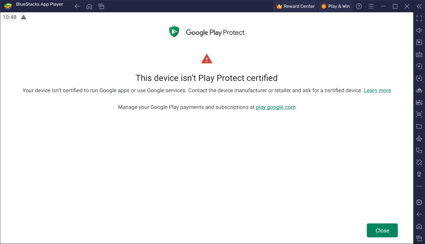 วิธีแก้ไขข้อผิดพลาด "This device isn't Play Protect certified" ใน