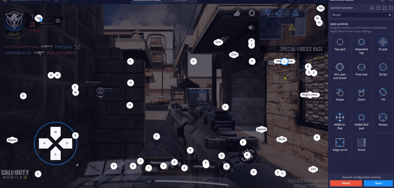 การใช้คีย์บอร์ดควบคุมบน BlueStacks 5 สำหรับ Call of Duty: Mobile ...