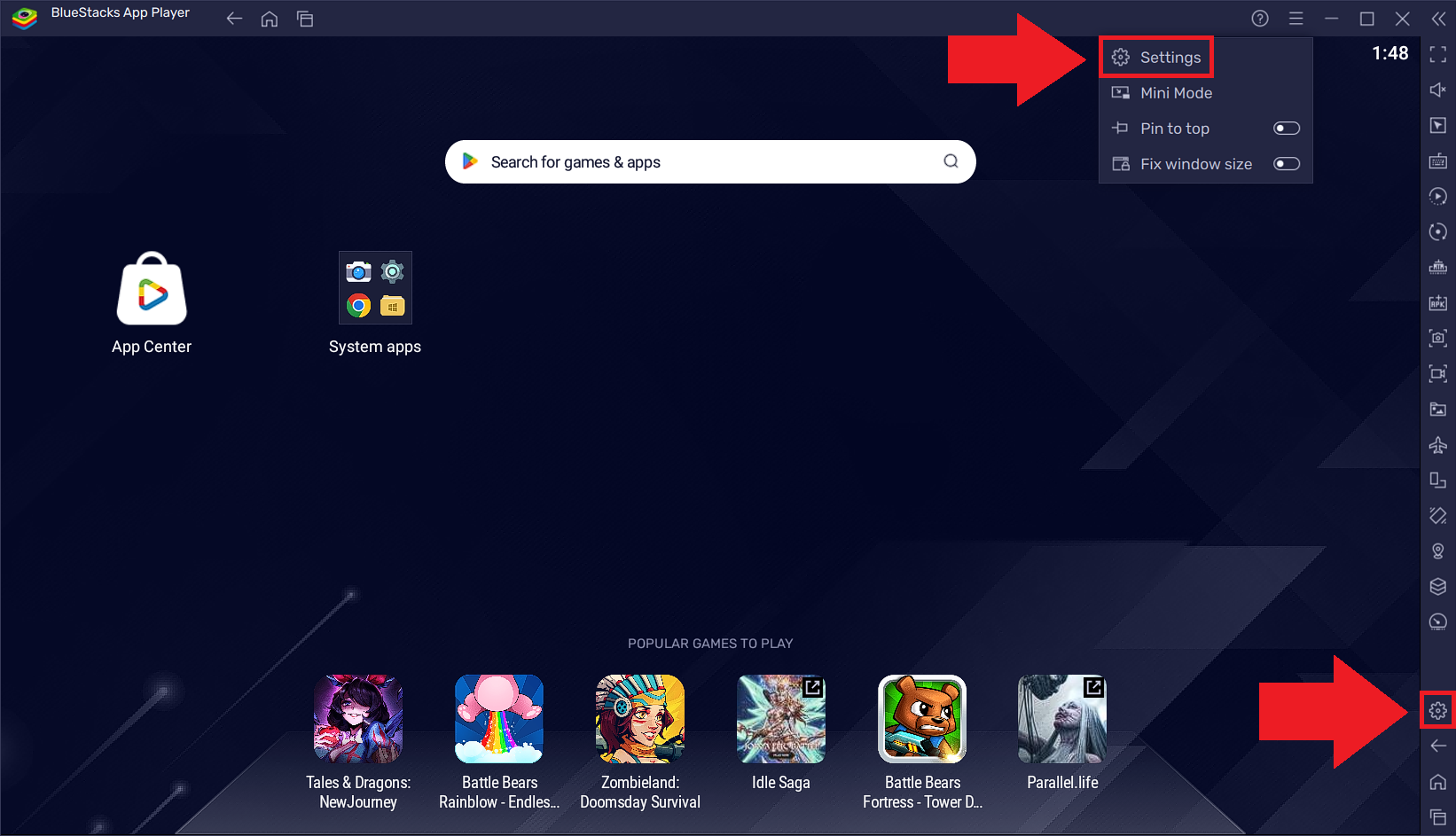 How to resolve the missing side toolbar and top bar in BlueStacks 5 ...