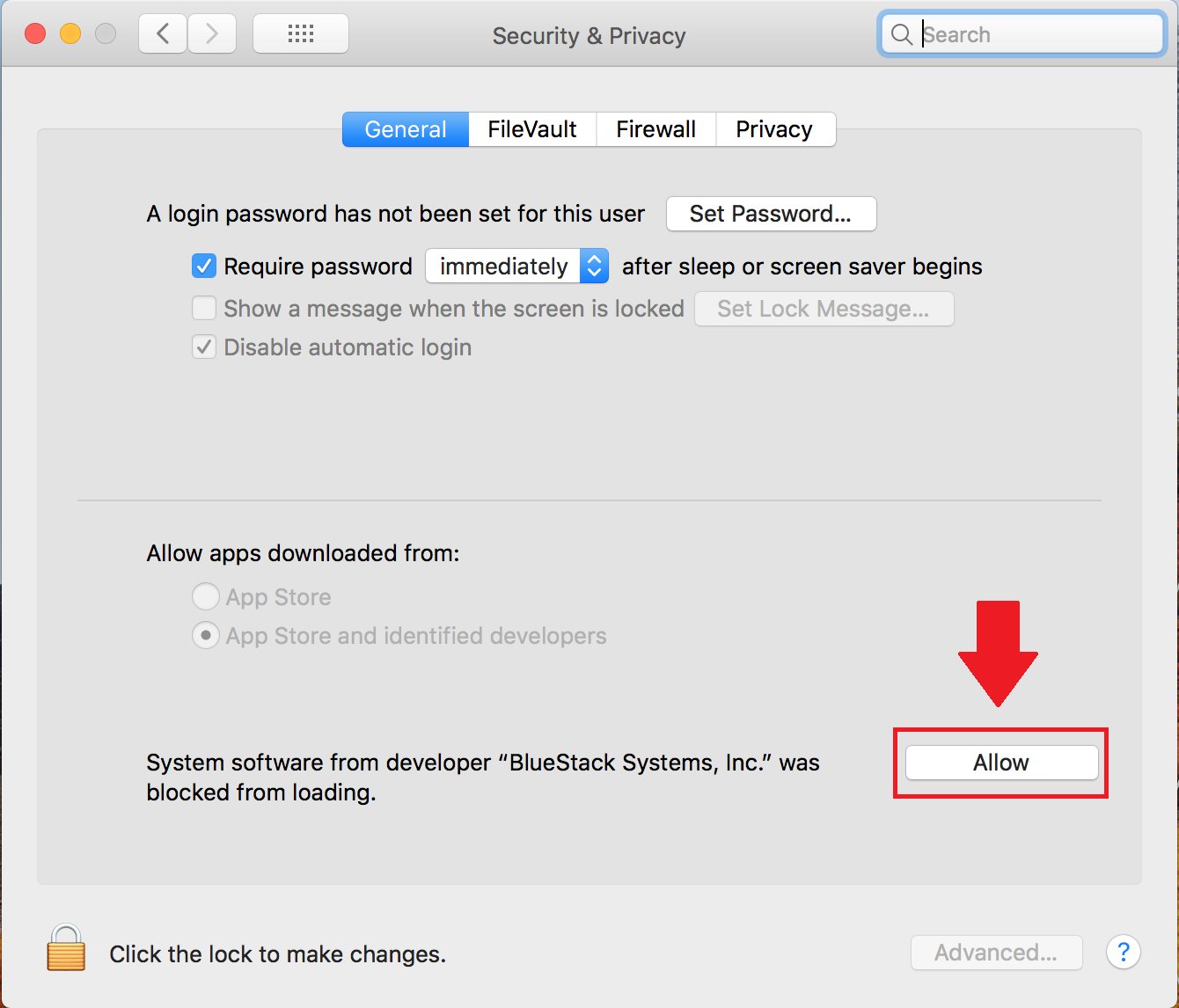 set mac address for bluestacks