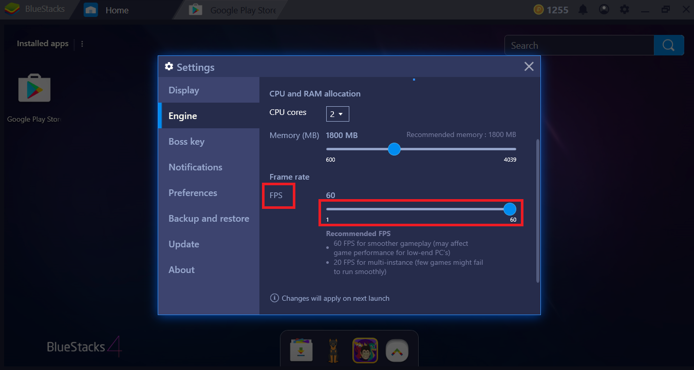 bluestacks root setting