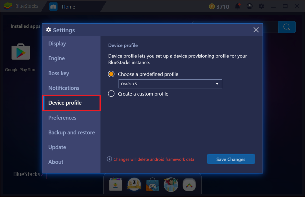 How Can I Switch The Device Profile On Bluestacks 4 Bluestacks