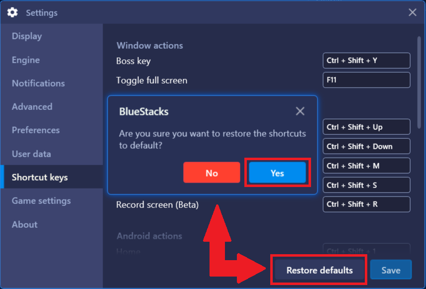 Bluestacks Shortcut Keys