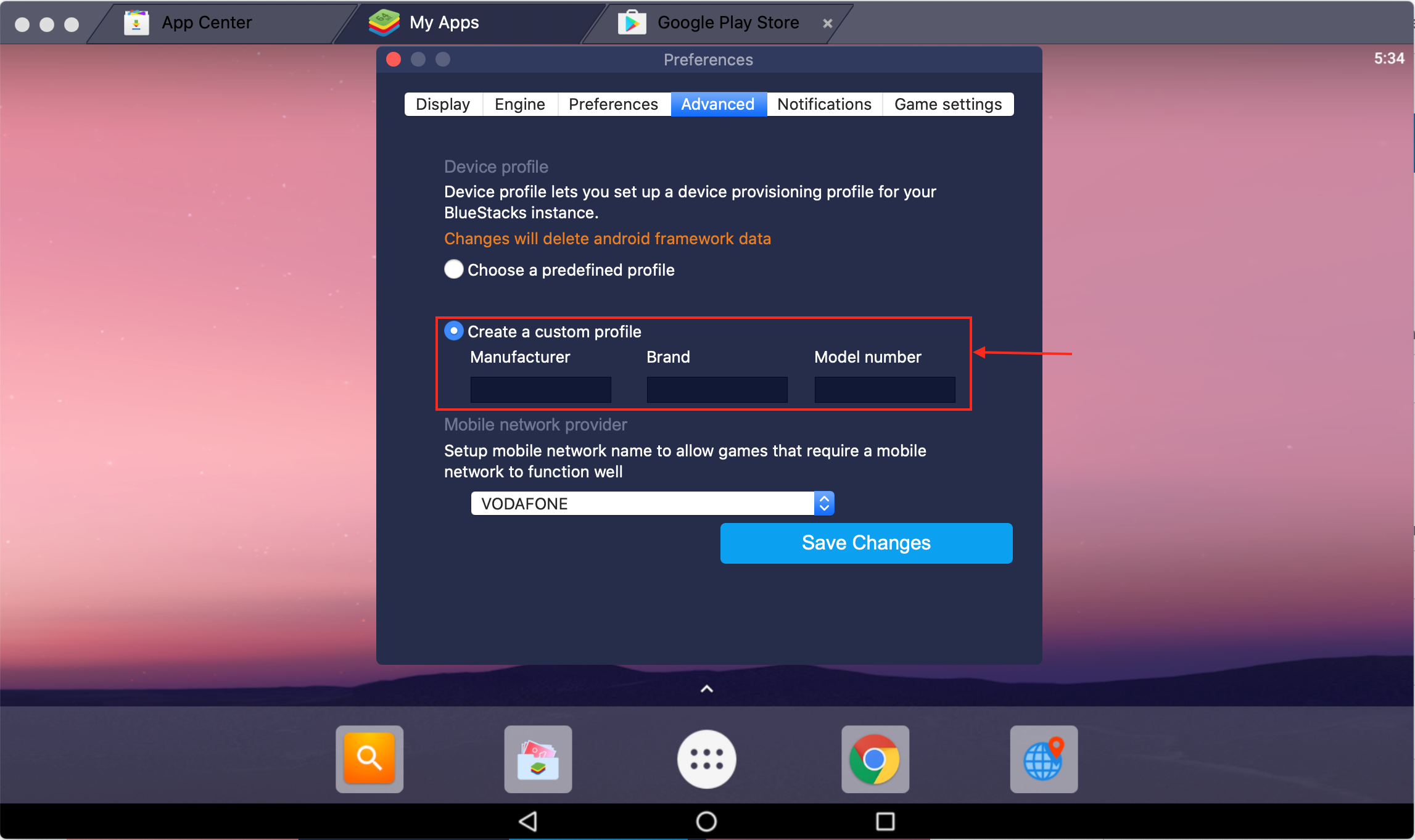 change bluestacks android version