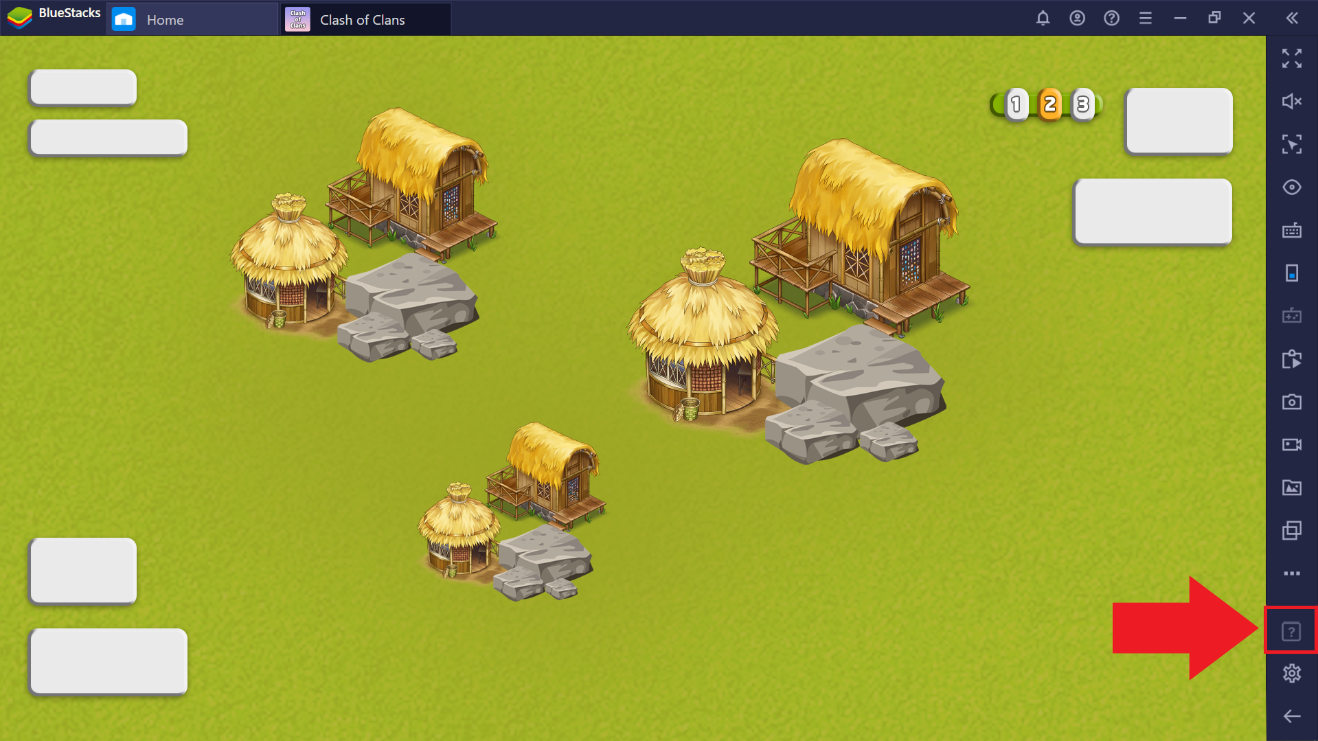 clash of clans bluestacks zoom out