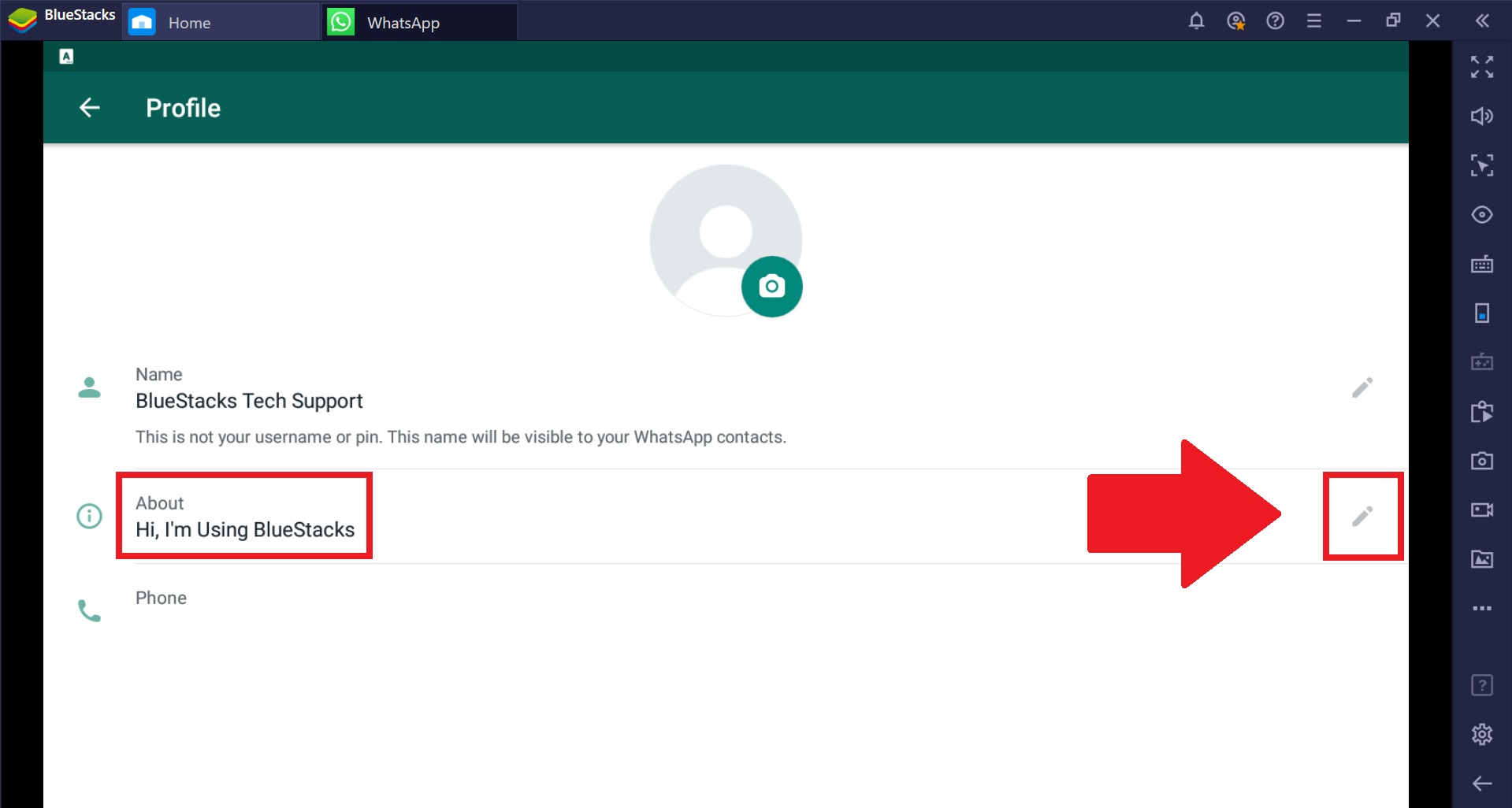How To Upload Images And Change Status On Whatsapp In Bluestacks 4 Bluestacks Support