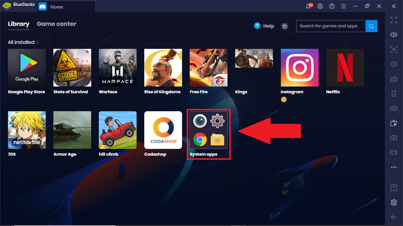 bluestacks disable app sync