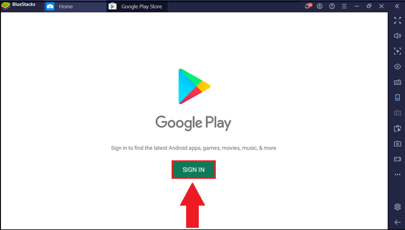 bluestacks google play store sign in