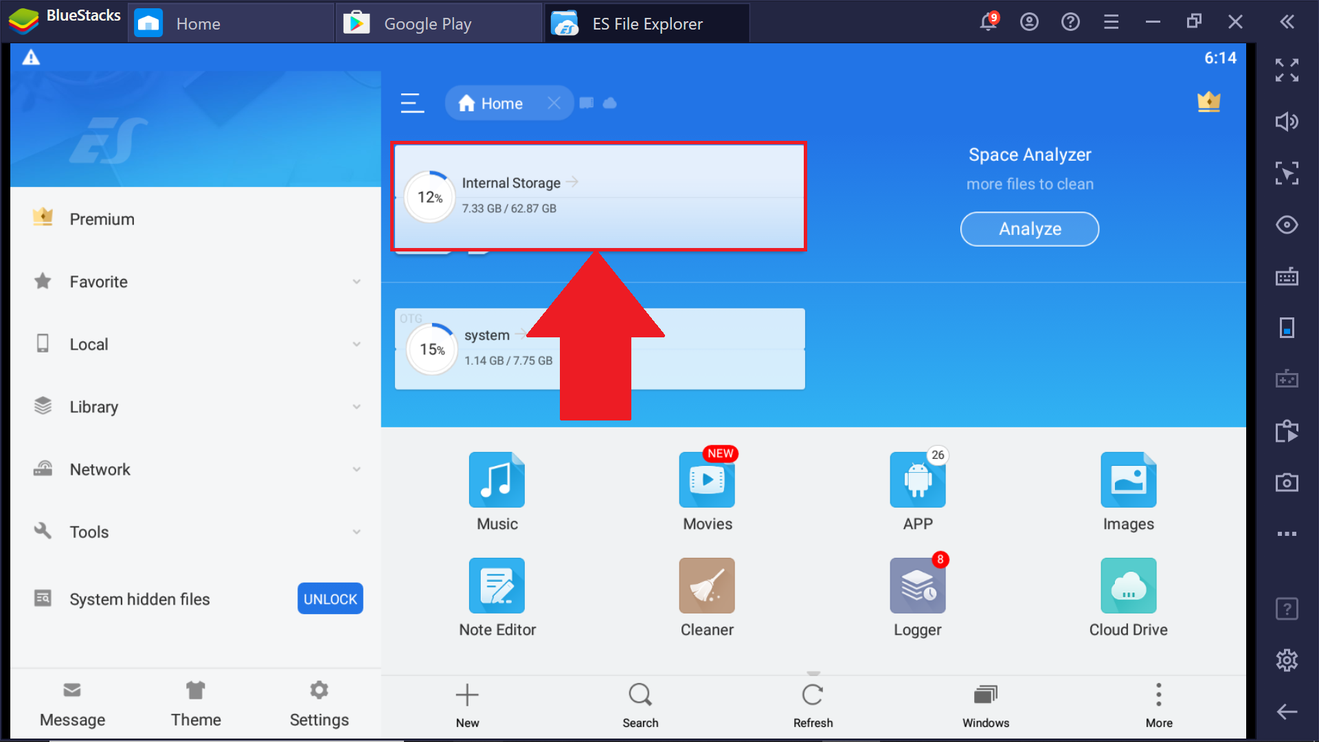 bluestacks install apk data