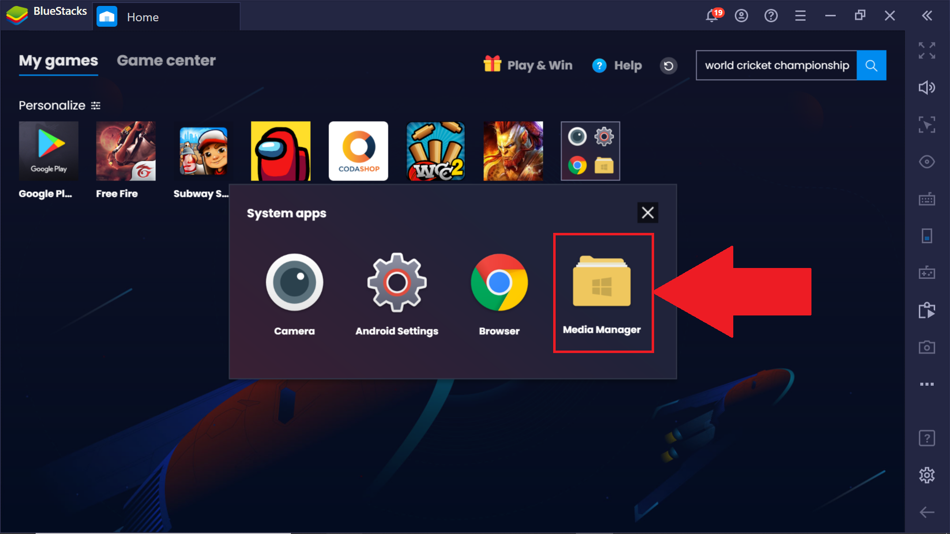 root file manager bluestacks