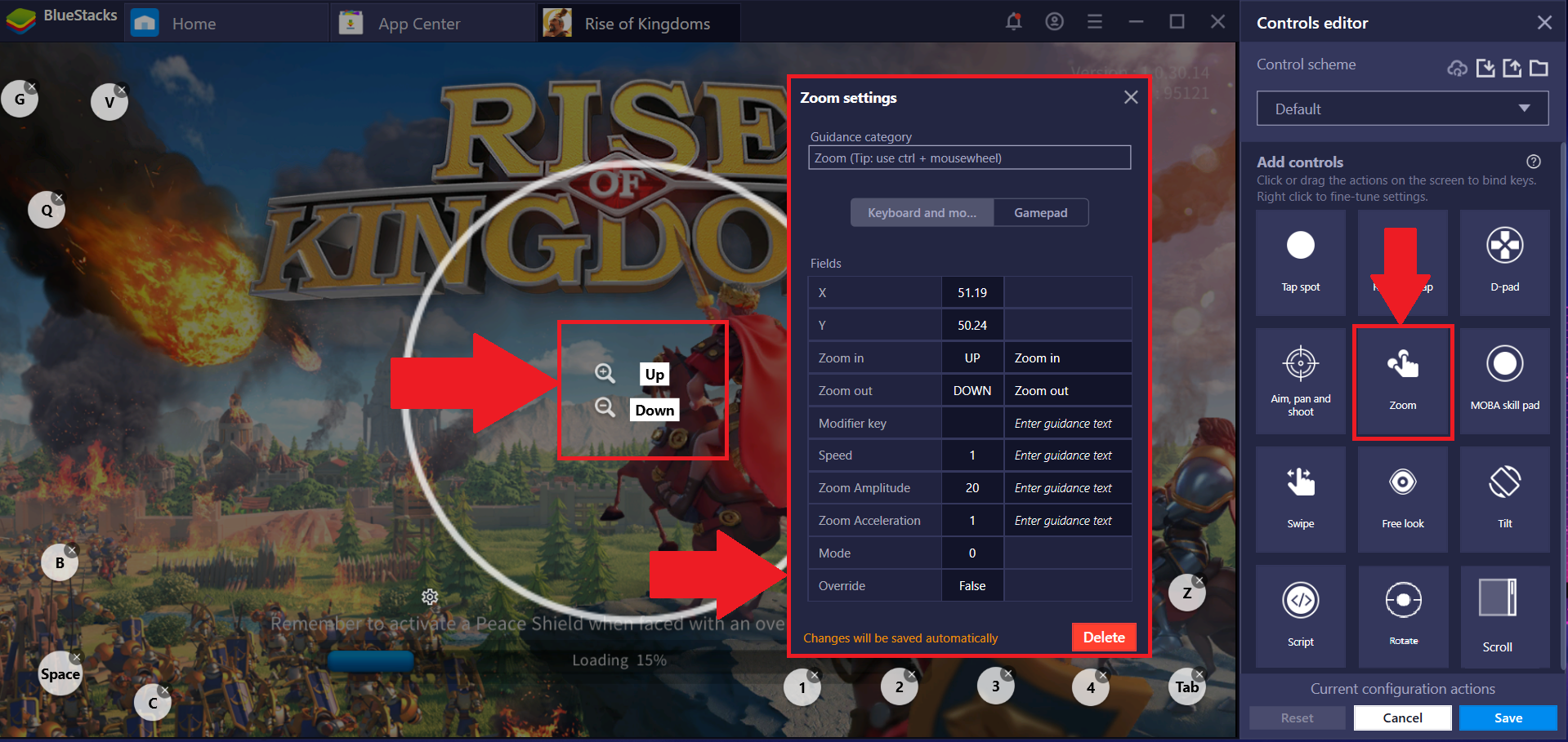 Bluestacks controls