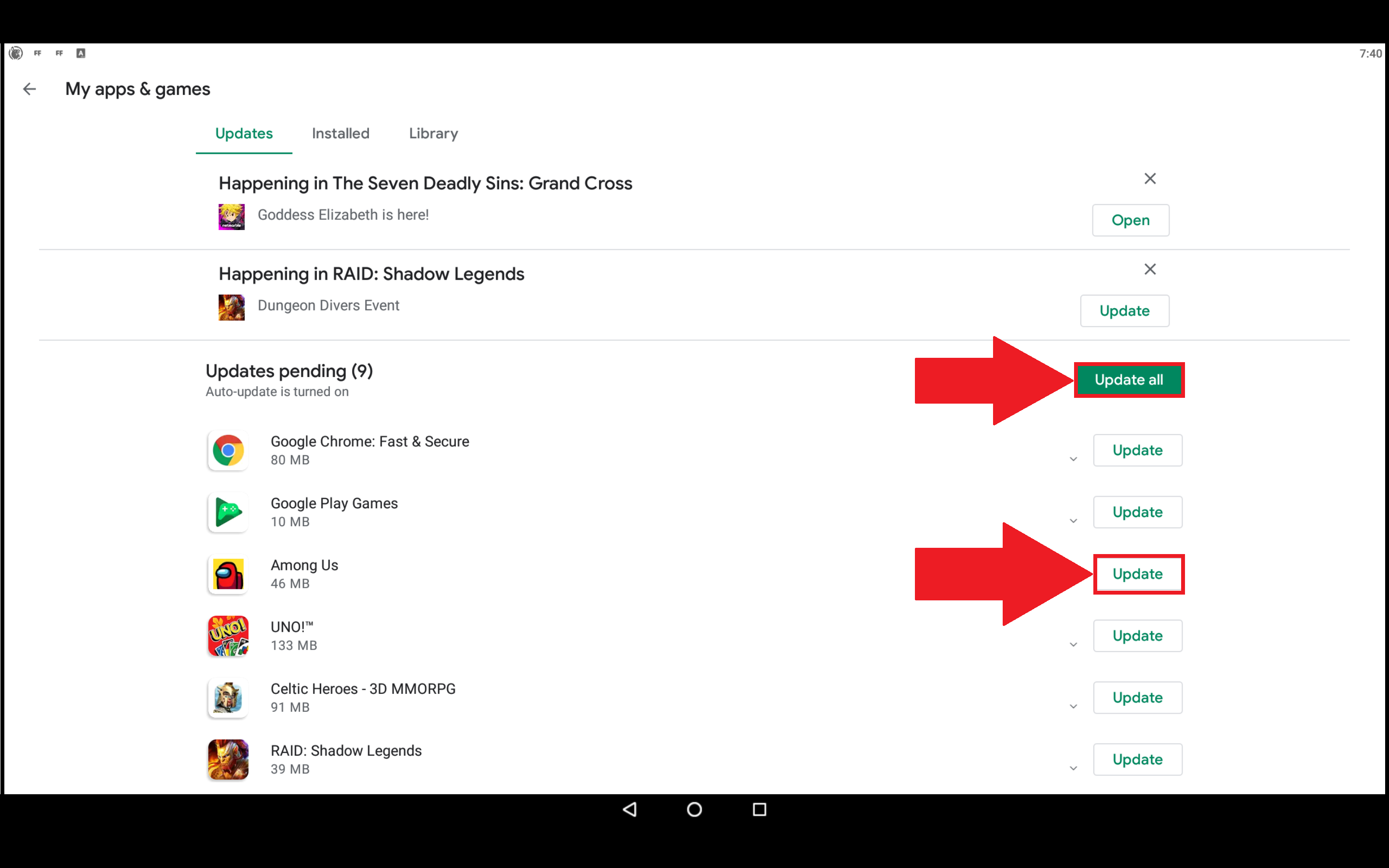 how to update bluestacks 2