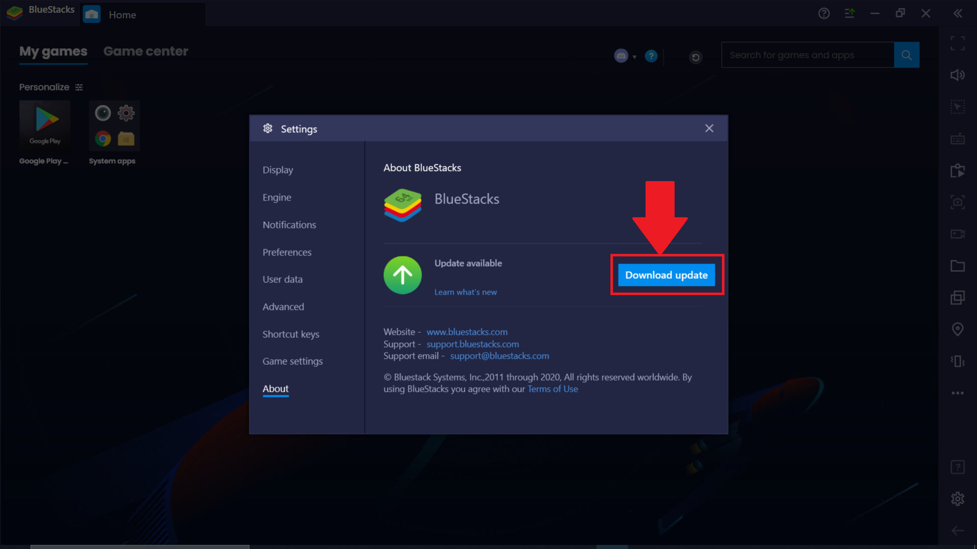 BlueStacks 4: How to update instances in Multi-Instance Manager ...