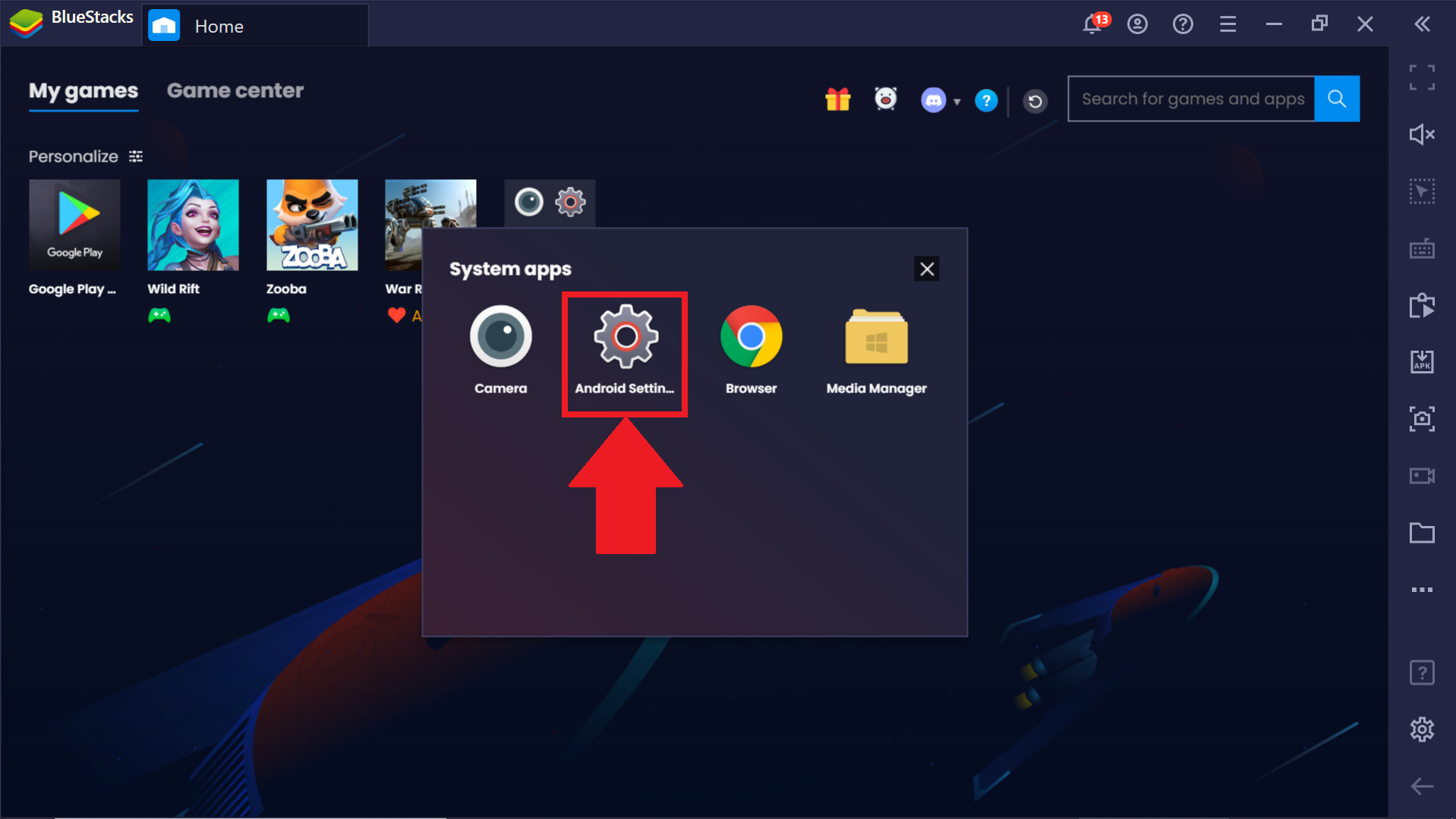 how to check android version on bluestacks