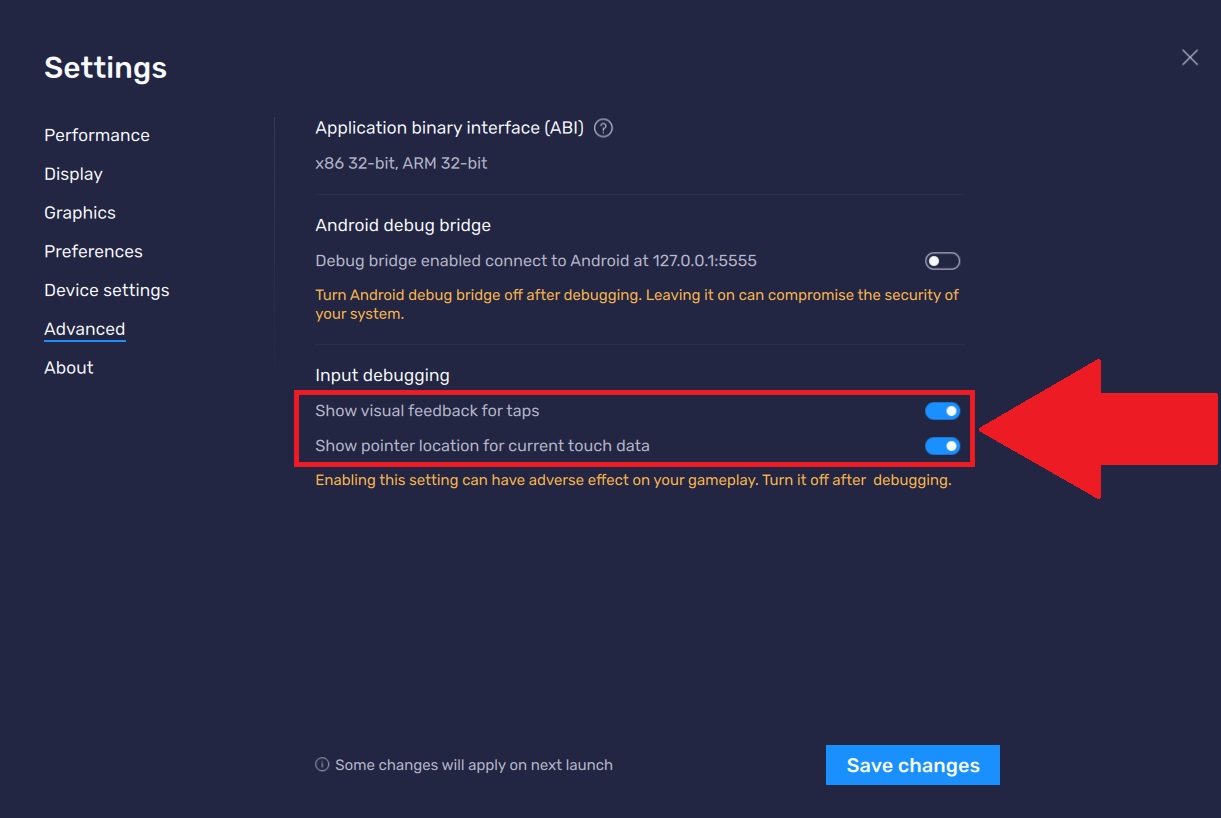 How to view tap points in BlueStacks 5 – BlueStacks Support