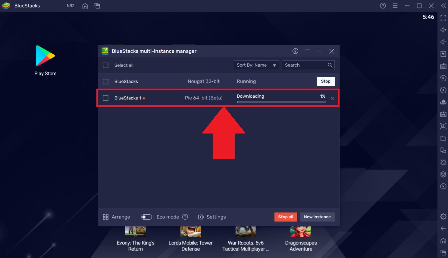 how to check android version in bluestacks