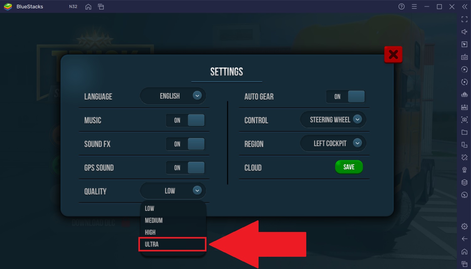 Рекомендуемые настройки для Truck Simulator: Ultimate на BlueStacks 5 –  Поддержка BlueStacks