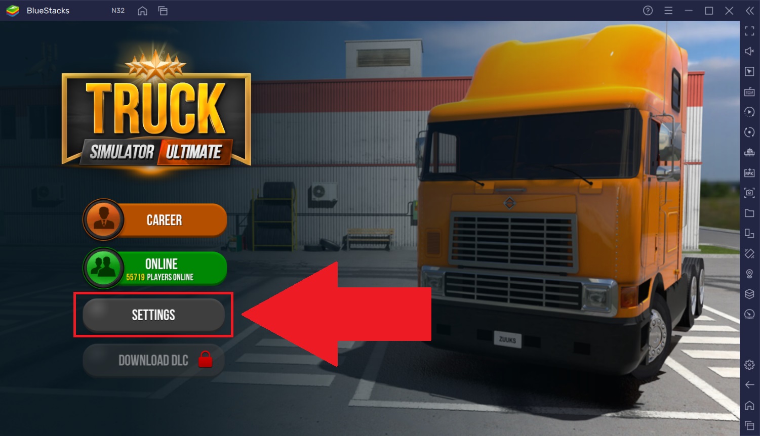 Recommended settings for Truck Simulator: Ultimate on BlueStacks 5