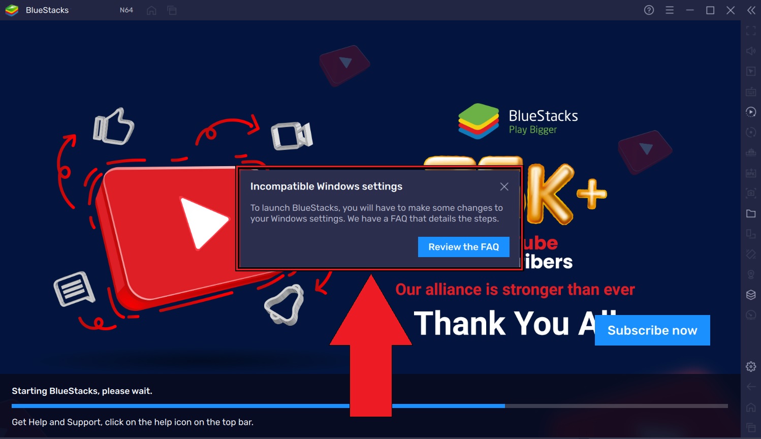 bluestacks hyper v cannot start