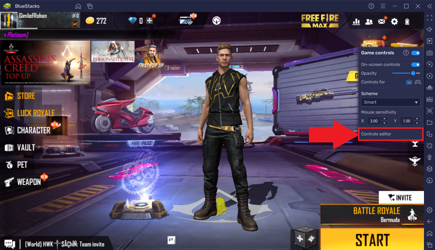 How to create and edit keyboard controls for Free Fire on BlueStacks 5 – BlueStacks Support