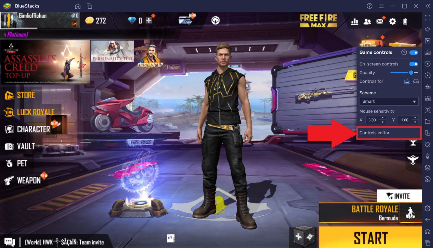 How to create and edit keyboard controls for Free Fire on BlueStacks 5 –  BlueStacks Support