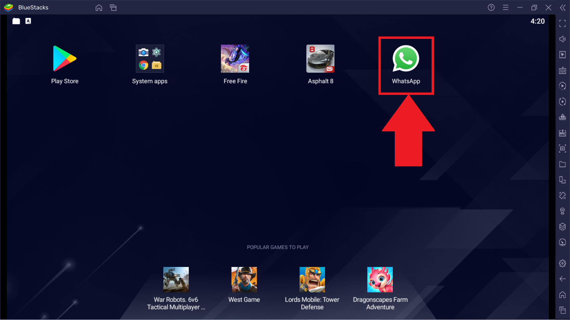 texting using whatsapp on bluestacks