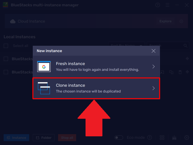 How to organize instances in the Multi-instance Manager on