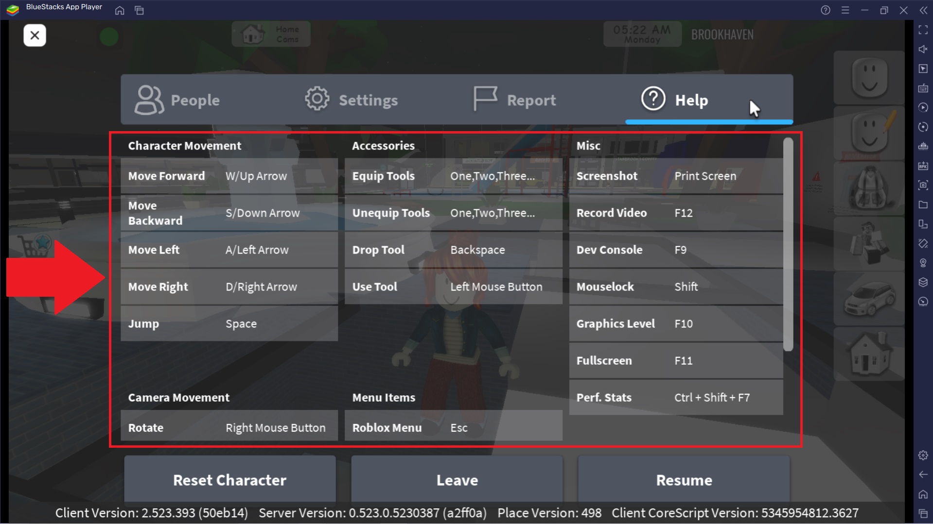 Key controls for playing Roblox on BlueStacks 5 – BlueStacks Support