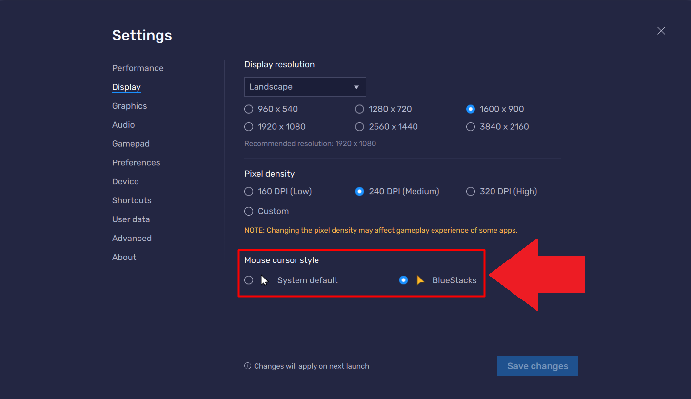 Как изменить внешний вид курсора мыши на BlueStacks 5 – Поддержка BlueStacks