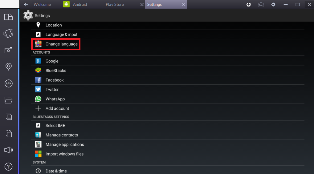Android change language. Точка доступа в Bluestacks. Как добавить Xbox 360 в Bluestacks. Сколько использует процентов памяти Bluestacks. Android lang settings first Run.